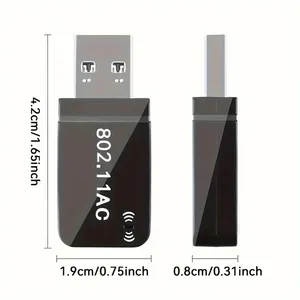 Adaptador inalámbrico para computadora de escritorio Adaptador de red Inalámbrico USB 1300Mbps Adaptador WiFi para PC Antena de banda dual de alta ganancia incorporada - Product Image 1