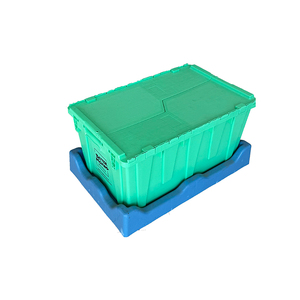 Contenedores apilables modulares con tapas entrelazadas personalizables para sistemas de estanterías y organización de almacenes - Product Image 1