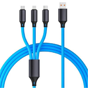 Alta bellezza alla moda cavo dati in rame puro da uno a tre per Apple Android telefono ricarica rapida OEM per uso Computer - Product Image 1
