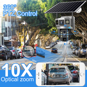 Industrial <strong>10</strong> <strong>X</strong> Optical Zoom hd Dual Lens Triple Screen Solar <strong>Camera</strong> Color Night Vision Motion Detection 4g Sim Card Cctv <strong>Camera</strong> - Product Image 6