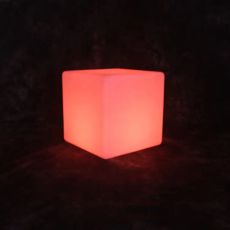 Sillas de cubo LED Luz intermitente Promocional Magic Sitting White 40cm Mini Led Cube