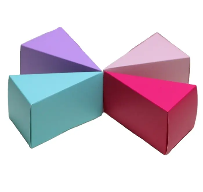 Decorazione per feste aereo pieghevole colorato triangolo per torta di compleanno modello fai da te scatola di carta per imballaggio di Design per Pizza