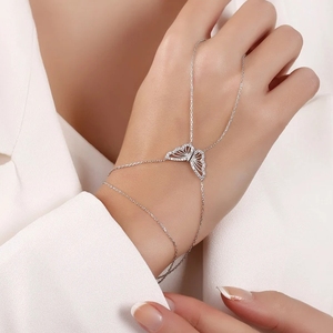 Hot bán kim cương nạm đôi bướm Vòng Vòng đeo tay 18K mạ vàng phụ nữ không thấm nước nô lệ Vòng đeo tay - Product Image 4