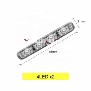 1 takım DC 12V 4 LED flaş denetleyici araba kamyon ışık kırmızı ve mavi yanıp sönen Led stroboskop uyarı ışığı - Product Image 4