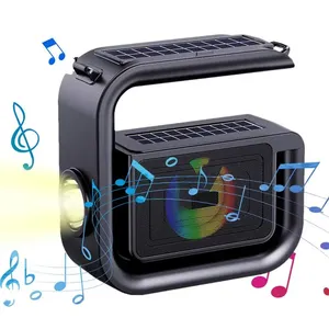 2024 xách tay Big g năng lượng mặt trời Powered ngoài trời hoạt động bass BT loa với FM Đài phát thanh đèn pin dây đeo vai - Product Image 1