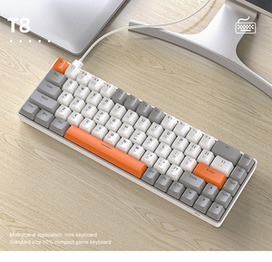 Teclado mecánico ruso Wolf T8 gratis, 68 teclas personalizadas, RGB, Teclado mecánico, tableta, portátil, teclado para juegos de ordenador