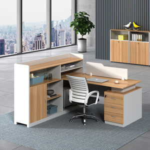 Scrivania da ufficio personalizzata Log Color L-Shape dipendente scrivania singola Computer con postazione di lavoro da ufficio mobile laterale - Product Image 1