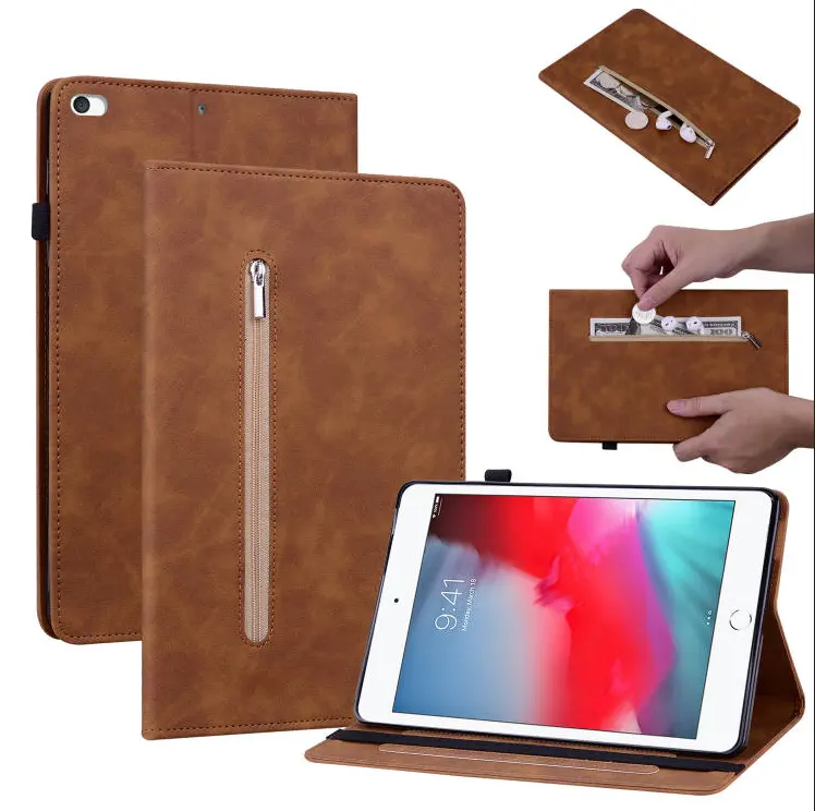 Pu Lederen Portemonnee Hoesje Met Kaartsleuf Beschermende Tablethoes Voor Ipad Mini 1 2 3 4 5 Hoes 8 Inch Tablethoes