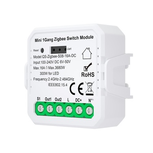 智能开关Wifi智能家居16A小继电器无线开关模块输入交流DC干触点图雅开关WiFi Zigbee Alexa谷歌