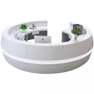 Bàn tiếp tân hình bán nguyệt cong hiện đại bền cho khách sạn trường học bệnh viện-Dịch vụ thu ngân & thẩm mỹ viện sử dụng - Product Image 5