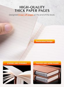 Mini Journal <strong>Notebook</strong> Thick Lined Paper <strong>Small</strong> <strong>Notebook</strong> Pocket <strong>Notebook</strong> with Inner Pockets Cover Letter <strong>Embossing</strong> Design - Product Image 2