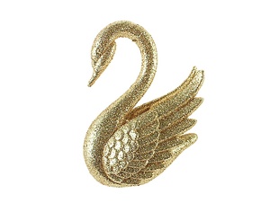 PLASTIC GLITTER SWAN ORNAMENT - Product Image 3