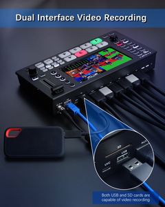 FoMaKo 4K HDMI видеомикшер 5,5 дюймов FHD ЖК-экран 5-канальный, 4K 60FPS вход, 1080p 60FPS выход PTZ управление M3
