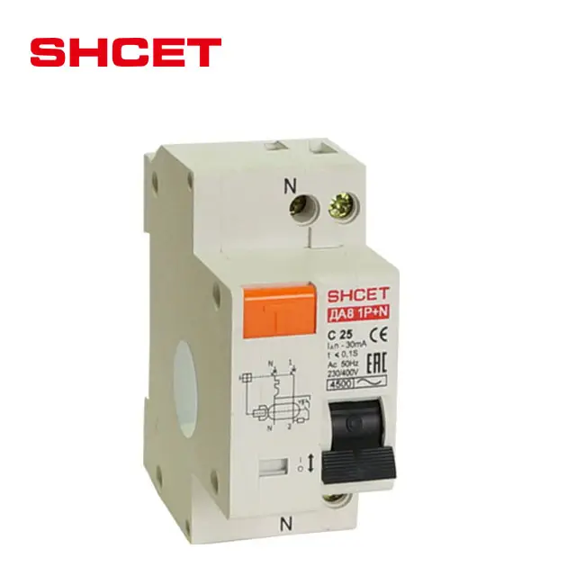 Disyuntor de fugas de corriente residual, interruptor eléctrico de alta calidad, 30mA, 1p n, 18mm, rccb, elcb, rcd, rcb, mcb