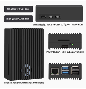 Raspberry Pi 5a Gen in lega di alluminio doppia custodia di protezione termica Raspberry Pi 5 dedicata P575 modello completo avvolgente finitura CNC - Product Image 3