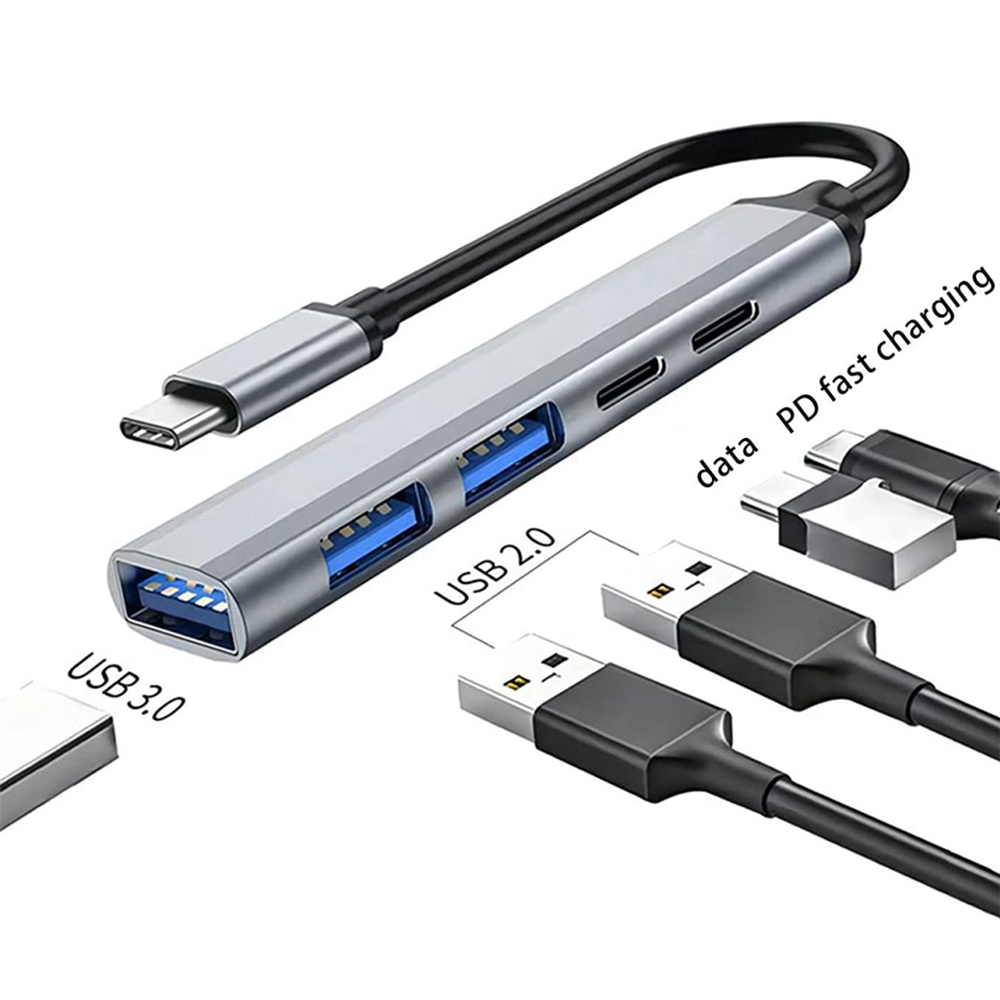 Grey USB +PD 4port