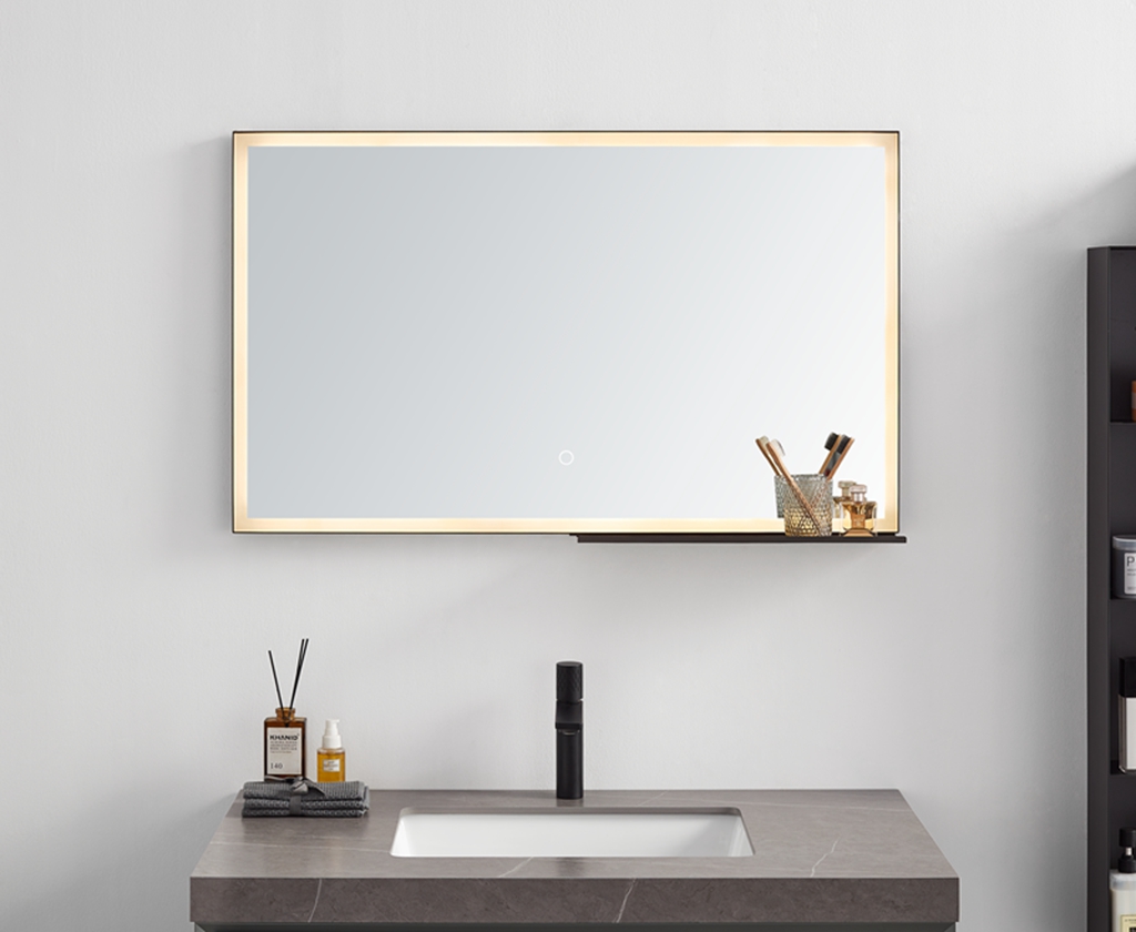 2021 double vanity sink no hole cabinet with miror shaving