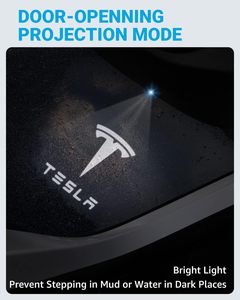 4 paket solmaya asla ultra-brights adım Led özel Logo projektör karşılama Puddle kapı ışıkları Tesla modelin S 3 X Y 2016-2024 için - Product Image 3