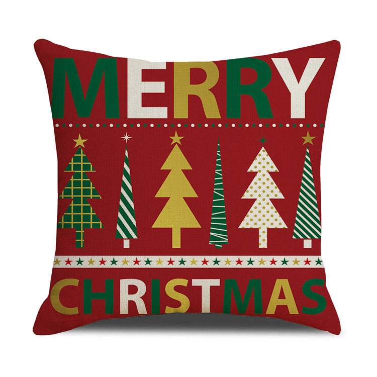 New Style Home Decor Christmas Day Pillow Case Factory Direct Sale Linen Cushion Cover