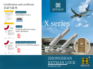 Keyman ล็อกประตูแบบหลายจุดพร้อมที่จับเหล็ก, ล็อกประตูอลูมิเนียมแนวตั้งแบบน่ากลัวสไตล์อเมริกัน - Product Image 6