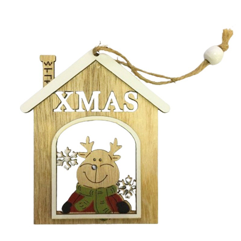 Pendentif maison de cerf, 10*11.5*0.3cm