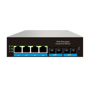 Interruttore di rete industriale Gigabit a 6 porte ad alte prestazioni con interfaccia SNMP a doppia fibra RJ45 2 SC - Product Image 1