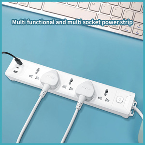 Regleta de alimentación de oficina en casa estándar multinacional 5 interruptores de salidas de control individuales 2 USB 1 enchufe de extensión tipo C - Product Image 4