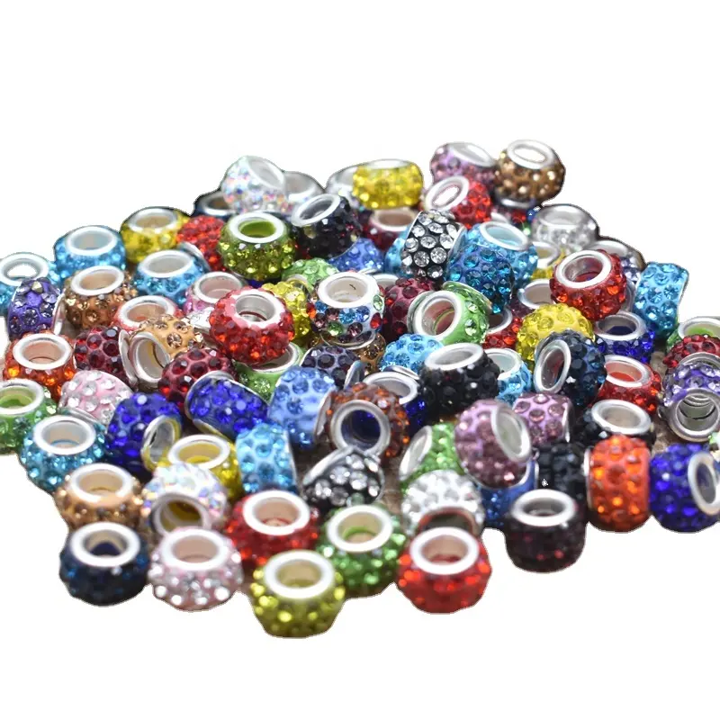 100PCS/Lot Large Hole Crystal Glass Beads Charms Fit Handmade DIY Bracelets Necklaces For Women Men Jewelry Murano