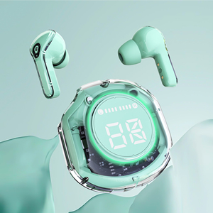 TWS Wireless Sport Earphones Headphone With <strong>Big</strong> LED Display Transparent <strong>Case</strong> - Product Image 1