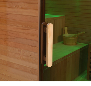 Vendita calda su misura all'aperto hemlock Wet Sauna Room per 4 persone nuovo triangolo all'aperto Sauna camera personalizzata