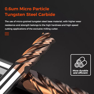 HRC55 Carbide End Mill <strong>1</strong> 2 <strong>4</strong> 5 6 8 10mm <strong>4</strong> Flutes End Milling <strong>Cutter</strong> Alloy Coating Tungsten Steel End Mill with TiAlN Coated - Product Image 4