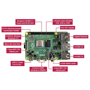 1GB braccio lampone originale Pi 4 modello 4B BCM2711 Cortex-A72 Quad-core 1.5GHz con supporto WIFI Dual Band POE - Product Image 4