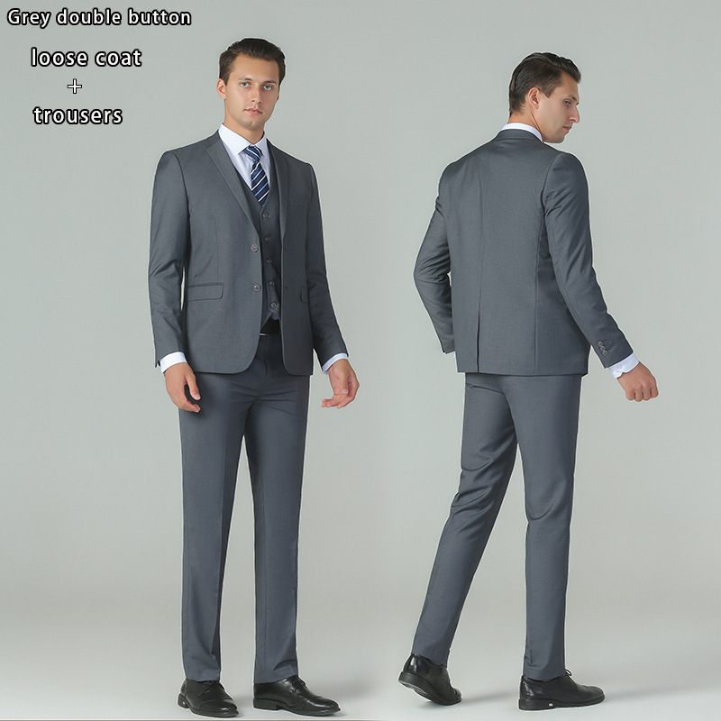 Pantalon veste gris à deux boutons