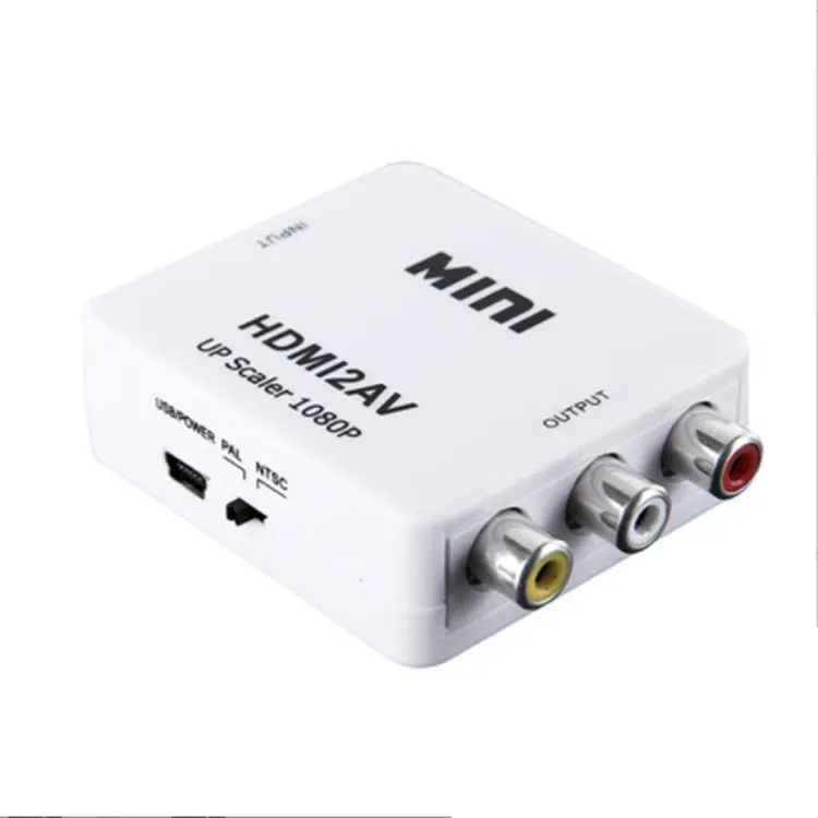 HDMI 호환 to AV RCA CVSB L/R 비디오 1080P 스케일러 변환기 박스 HD 비디오 복합 어댑터 HDMI2AV 어댑터 지원 NTSC PAL