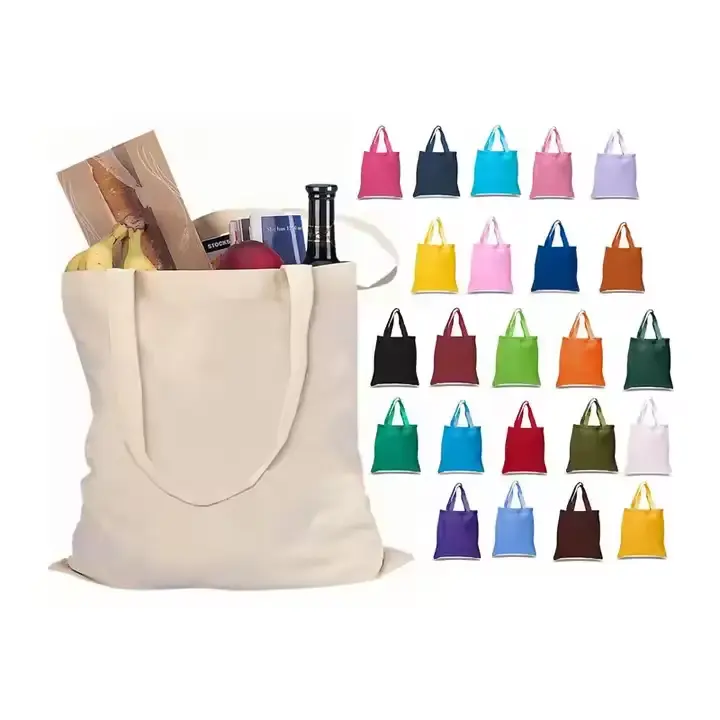 Tas bahu Tote kanvas katun warna kustom keluaran baru tas belanja dapat digunakan kembali besar kualitas tinggi hadiah desain modis