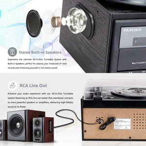 Reproductor de Cd múltiple Usb Sd Lp Record Entrada auxiliar Decoración del hogar Escritorio Polvo Radio Reproductor de cassette Tocadiscos de vinilo Tocadiscos