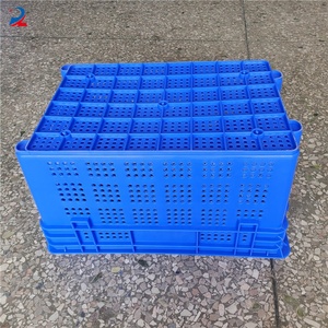 Caja de almacenamiento de plástico anidadas y apilables para uso en supermercado, para verduras y pescado
