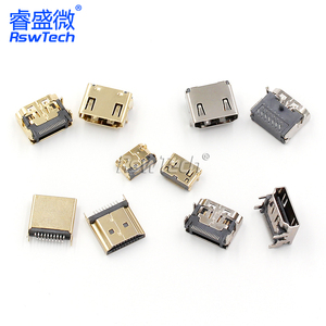 ที่กําหนดเอง USB ประเภท C 19Pin พอร์ต Hdmi ซ็อกเก็ตเชื่อมต่อล็อคสายไฟเบอร์ออปติก 90 องศาตัวเชื่อมต่อ HDMI ชายปลั๊กตัวเชื่อมต่อ - Product Image 2