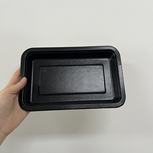 Tùy Chỉnh Màu Đen Dùng Một Lần Phân Hủy Sinh Học Bã Vía Thịt Bột Giấy Khay Chân Không Con Dấu Thực Phẩm <span class=keywords><strong>Mockup</strong></span> Thiết Kế Với Lớp Phủ Cán Phim - Product Image 5