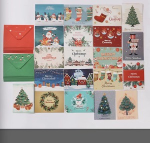 Özelleştirilmiş Xmas 4*6 inç 4C baskı teşekkür ederim kart kaplı kağıt selamlar Merry noel hediyesi tebrik kartları zarf ile - Product Image 5