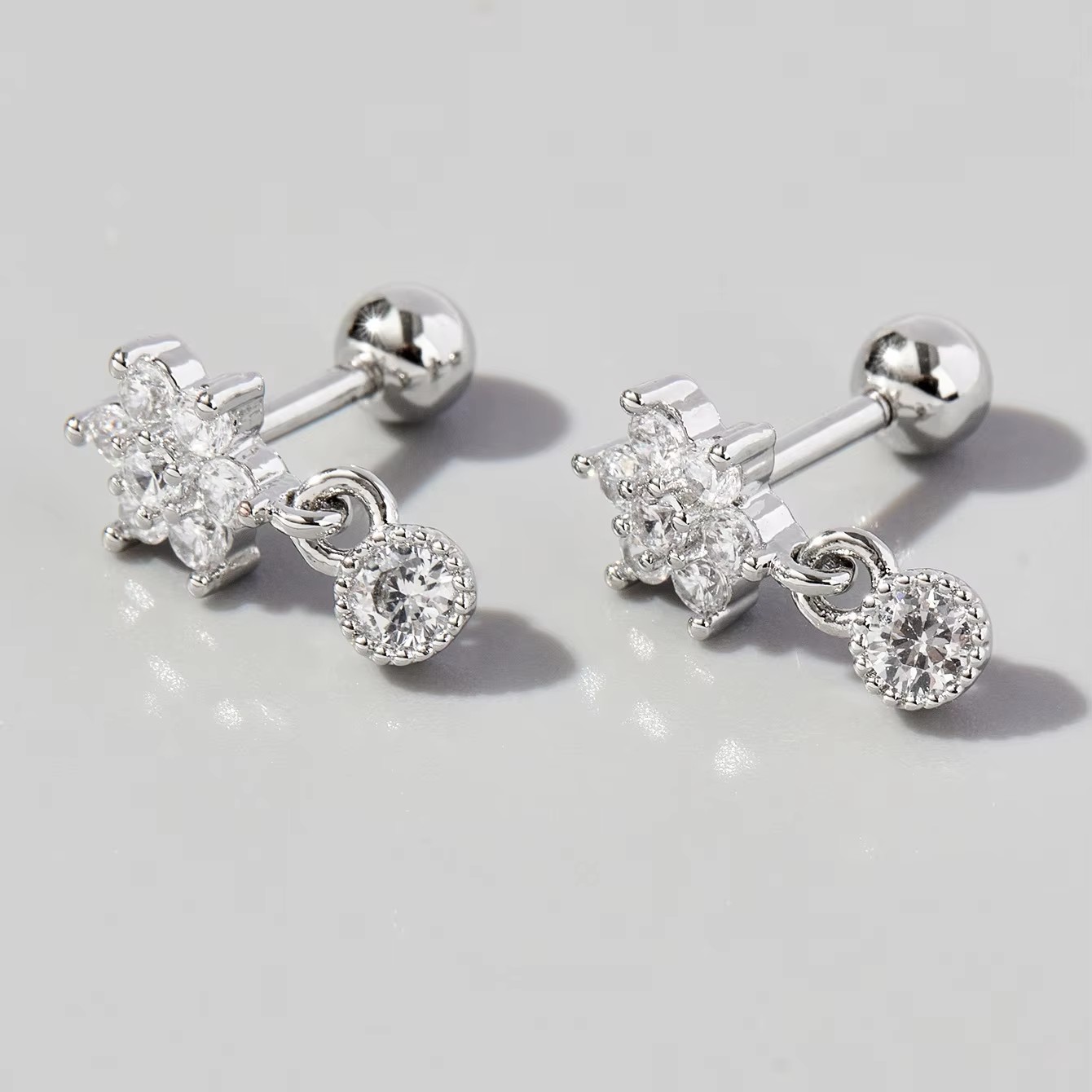 Zircon Dangle Earrings
