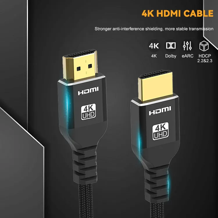 โรงงานราคา HDTV 4K 60Hz 48Gbps 19 + 1 สายสั้น HDMI 3D 1M 1.5M 2M 3M 5M ทีวีวิดีโอ HDMI สาย