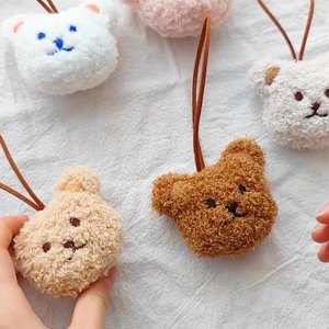 ホット販売素敵なぬいぐるみベアヘッドペンダント子供名リストバッグキーホルダーぬいぐるみ子供のための動物の装飾 - Product Image 3