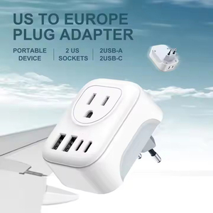 Dual USB-C 3.4 Port <strong>Multi</strong>-function Travel <strong>Plug</strong> <strong>Adapter</strong> US to Europe International Electrical <strong>Plug</strong> - Product Image 2