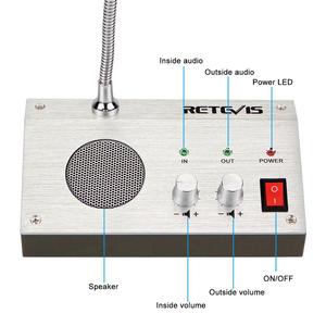 Intercomunicador de ventana de 3W 9908 antiinterferencias, sistema de intercomunicación de ventana de contador de Banco de grabación de Audio de doble vía Retevis RT9908 - Product Image 3