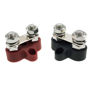 Amomd 100A <strong>Dual</strong> Post Wire Connect <strong>Busbar</strong> Red/Black Heavy Duty Terminal Blocks 2pcs/Pair for DC Power Distribution - Product Image 2
