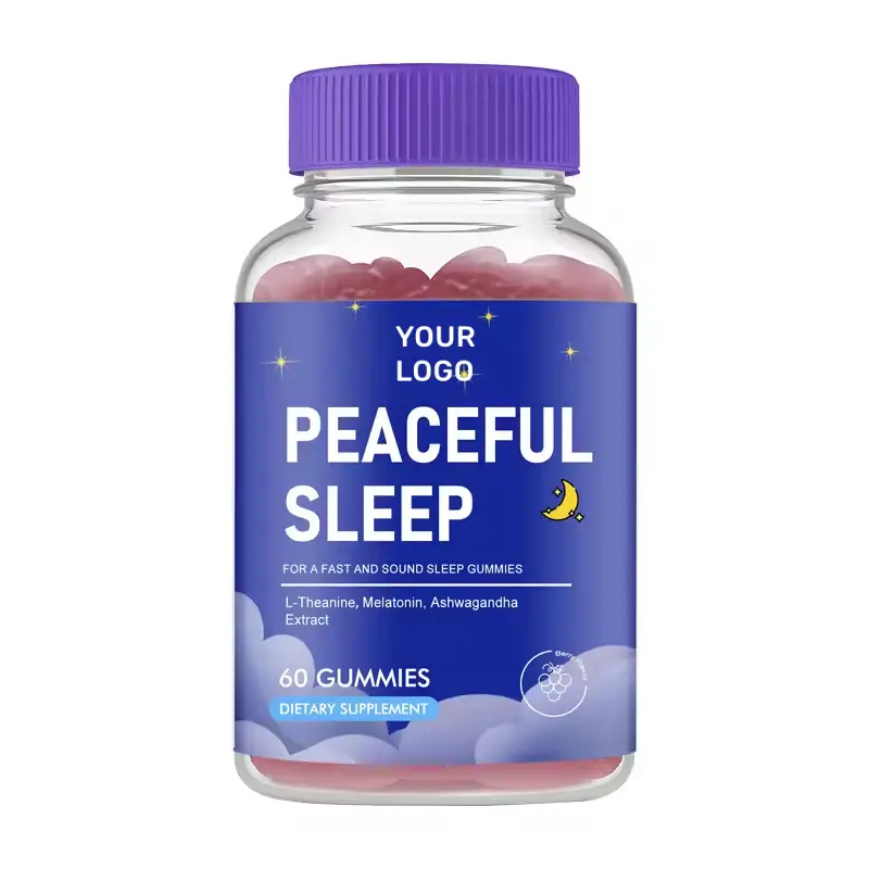 รสชาติที่กําหนดเองผลไม้ธรรมชาติเพคตินเมลาโทนิน Gummies อาหารเสริมช่วยการนอนหลับ 5 Htp Gummy Gummies นอนหลับลึกขนมที่กําหนดเอง