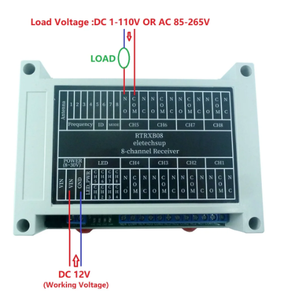 Transmisor RTTXA08 + TB450, 8 canales, 433M, controlador bidireccional IO, módulo de relé de interruptor inalámbrico de retroalimentación Punto a Punto - Product Image 3