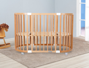 B2b 4 Trong 1 EN 716 Tiêu Chuẩn Bán Buôn New Chuyển Đổi Bằng Gỗ Rắn Gỗ Bé Cot Hình Bầu Dục Bé Giường Cũi Giường Cũi Cho Trẻ Sơ Sinh - Product Image 6
