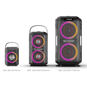 Caixa de som bluetooth W-KING t9 pro 120w, alto falante, com dois microfones, suporta entrada para guitarra